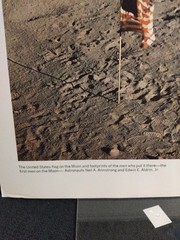 1969 NASA Moon Landing Photo US Flag and Footprints Apollo 11 Historic Print