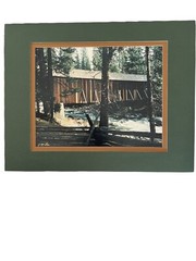 11 X 14 Matted Photo Of Covered Bridge At Yosemite Park Scenic Landscape Signed