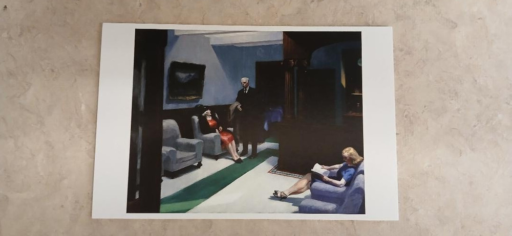 Edward HOPPER, «Hotel Lobby», Postkarte, carte postale, postcard