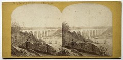 USA New York Harlem High Bridge Viaduct Photo c1860 Stereo Vintage Album