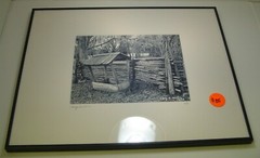 ART PHOTOGRAPHY small wood shed art black & white by L. Santucci Frame 16x20in