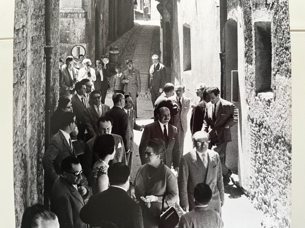 Orig Barite Photo 30x20cm Circa 1958 Composer Gian Carlo Menotti in Spoleto 2