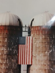 Chase Farm Lincoln RI Day Signed 1994 Historical Photograph Barn and Farm Silos
