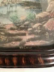 Antique W.A. Carson Wildlife Photograph Artwork Bubble Frame Moose Hunting