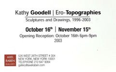 Kathy Goodell (b. 1947) Art Announcement Card – Ero-Topographies – 2003