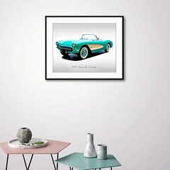 Classic Cars – 1957 Chevrolet Corvette in Cascade Green – Print