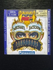 Michael Jackson ORIGINAL CHILE Santiago 1993 TICKET Green BLUE