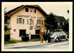 Salzburg 1961 – Gasthof Alpenland with VW Beetle Car Vehicle – 1960s – Photo 11x8cm
