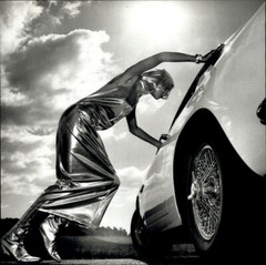 1993 Helmut Newton Female High Fashion Vogue Sports Car Art Photo Gravure