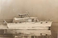 LARGE Vtg 1950s 60s Power Yacht Photograph Richardson Boat Cheaspeake Bay