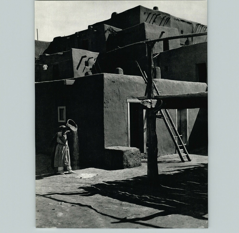 1929 1963 Ansel Adams Woman Winnowing Grain Taos New Mexico Art Photo 11X14