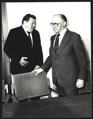 Photograph WEREK, Bonn, F. J. Strauss in Israel with the Prime Minister there