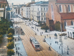 AK Breslau Postcard Church Tram Streetcar 1921 Wroclaw Photo Card Antique