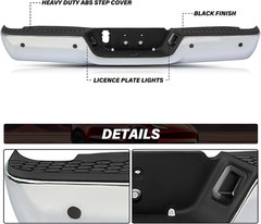 BRYGHT Chrome Steel Rear Bumper Assembly Replacement Compatible with 09-18 Dodge