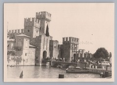 Sirmione Brescia Italy 1966 – Scaligerburg Fishing Boats Tourists – Photo