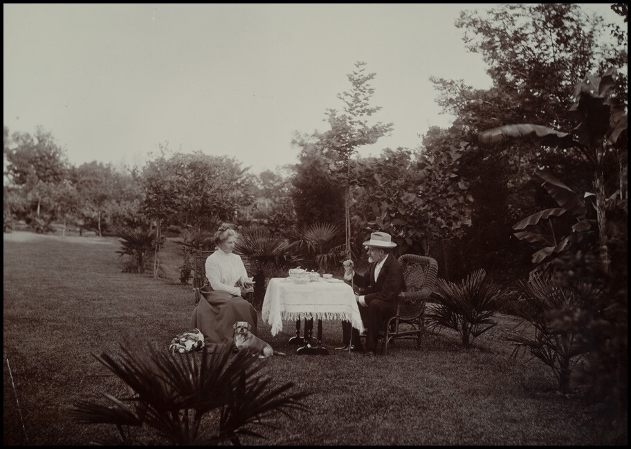 Lovely Garden Photo of Couple With Dog