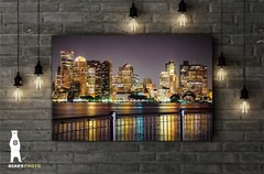 Boston Skyline at Night – Fine Art Photography Prints – Paper, Canvas, Metal