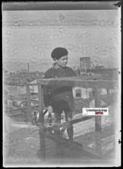 Factory Boy, Vintage Glass Photo Plate, Black & White Negative 6X9 CM