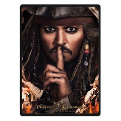 great Pirates Of The Caribbean Soft Warm Single-Side Printing Fleece Blanket