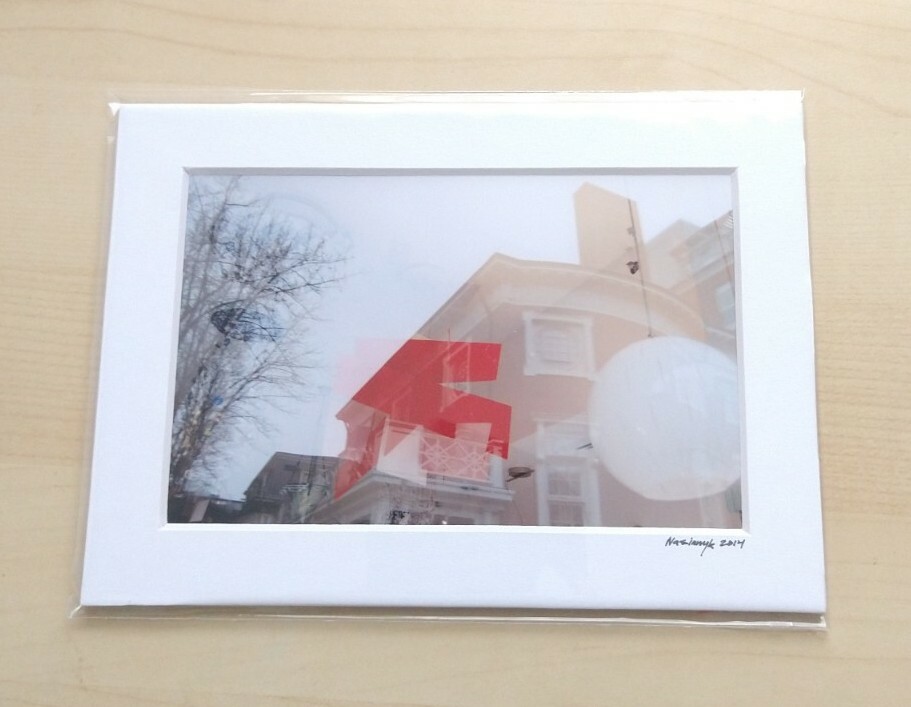 Matted Photo Print Boston window reflection Street Modern Photography Home Decor