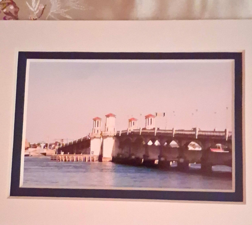 Photograph Seller Took Of St Augustine Florida Bridge In 1980’s. Matted.