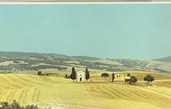 VTG Italian Photograph Tuscany (5×7) CHAPEL IN THE HILLS Murphy Matted 8”T 10”W