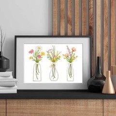Floral Vase Wall Art Printable | Modern Botanical Decor | Digital Download Print