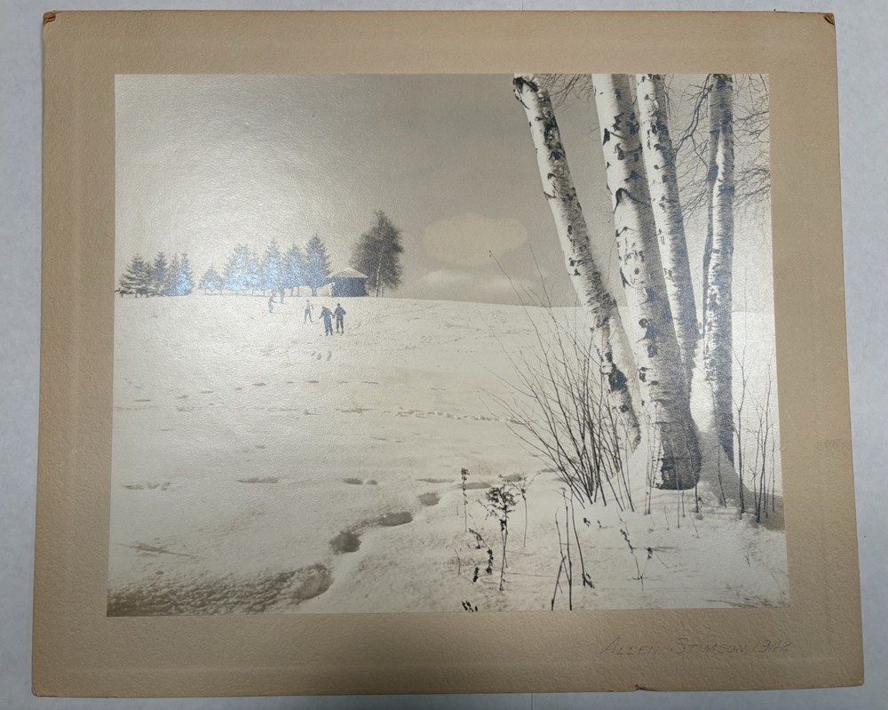 Signed 1942 Gelatin Silver Photograph – ALLEN STIMSON Winter Landscape 8×10”