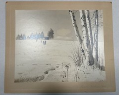Signed 1942 Gelatin Silver Photograph – ALLEN STIMSON Winter Landscape 8×10”