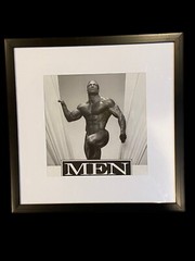 Rare Jim French framed sexy male physique gay interest 90s 12×12