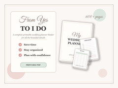 Digital 600 Wedding Planner /Binder Template Bundle, Wedding Checklist