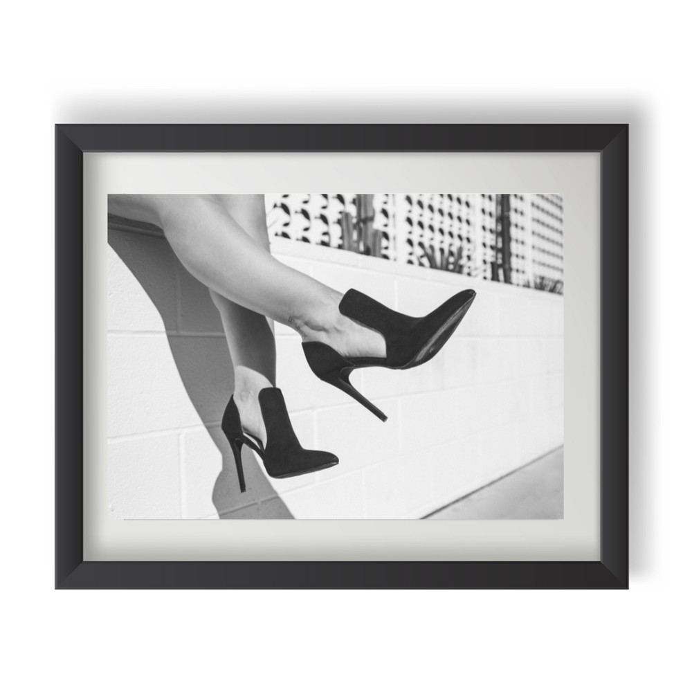 Black and White Fashion Wall Art 10×8 – Shoes Photography Home Décor
