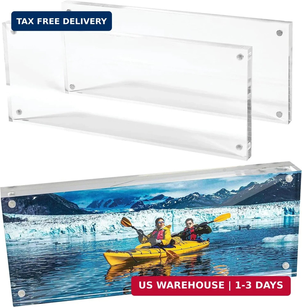 Mammoth DuraClear 4×10 Acrylic Frame – Frameless Panoramic Photo & License Displ