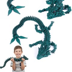 55cm Green Articulated Dragon 3D Printed Fidget Desk Decor Figure