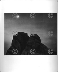 BOOK PLATE B&W Photo ANSEL ADAMS Moon and Rocks, Joshua Tree National Monument