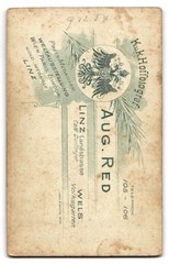 Photograph Aug. Red, Linz, country road, portrait of a lady with raised Ha
