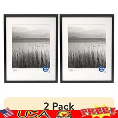 Black Gallery Picture Frame 14×18 Matted to 11×14 Wall Display Art Decor New