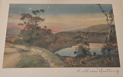 Antique Wallace Nutting 1920’s Framed Signed Mountainscape Hand Tinted Photo