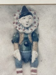 Deborah Schenck Original Polaroid Transfer “Clown” Signed 1995, Framed