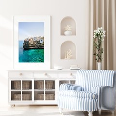 Polignano a Mare Cliffs Aerial Beach Print Puglia Italy Photography