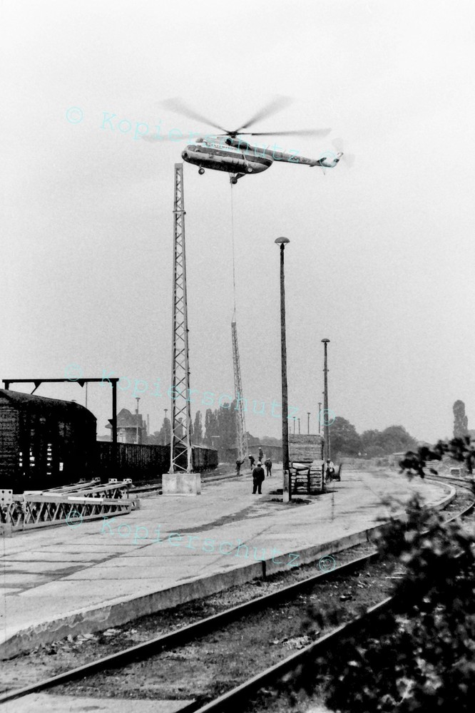 Photo Print GDR Bernau 13×18 Station Electrification Interflug approx. 1987 #65_2404r