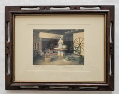 Wallace Nutting Signed Hand Tinted Colorized Photo “Apple Pie” Framed Antique