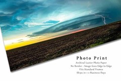 Supercell Thunderstorm Lightning Storm Kansas Weather Photography Print