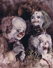 NEWLY FOUND! HENDRICKSON HAND TINTED, SIGNED Photo 11″x14″ VINTAGE CLOWNS MP37