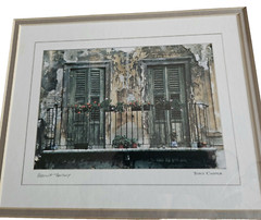 Tony Casper Rustic Tuscan Italian Verona Balcony Framed Photo Double Matted EUC