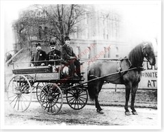 Chicago Police Department CPD Victorian Era Horse and Buggy Silver Halide Photo
