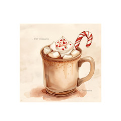 Christmas Watercolor Clipart | Cozy Winter Drinks PNG Bundle Download