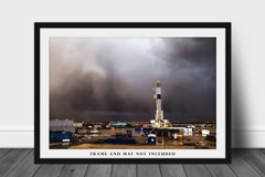 Oilfield Photography Print – Drilling Rig in Storm in Oklahoma