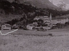 22x16cm – Vintage Photo from 1894 Switzerland Bad Lenk: Panorama