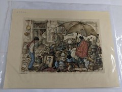 Anton Pieck 1966 DAC NY print #44976 old women young boy market for sale